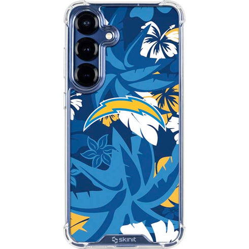 NFL Los Angeles Chargers Tropical Print Galaxy S25 Clear Case